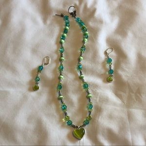 Handmade crystal heart necklace.